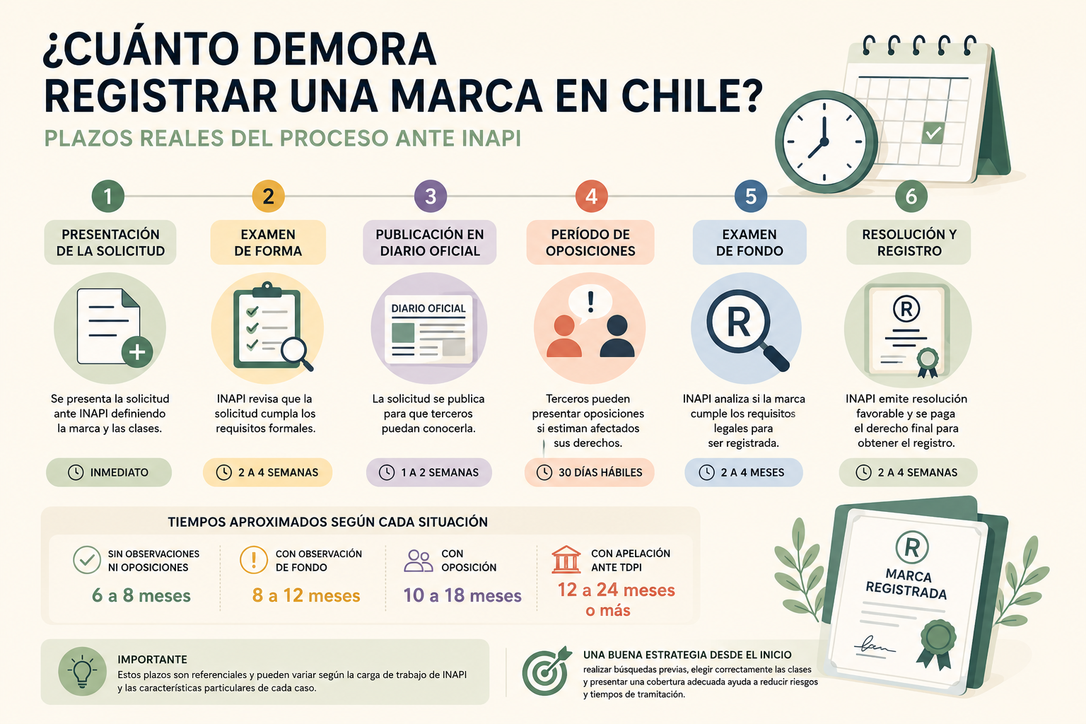 ¿Cuánto demora registrar una marca en Chile? Plazos reales del proceso ante INAPI (2026)