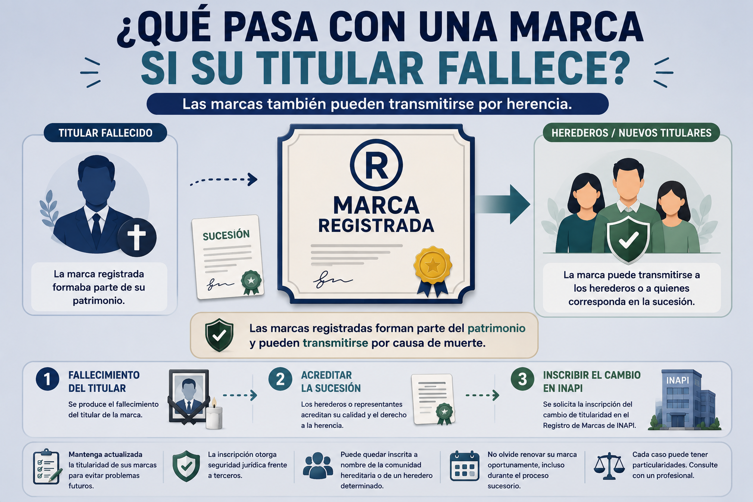 ¿Qué ocurre si el titular de una marca fallece? Guía sobre la transmisión por causa de muerte en Chile