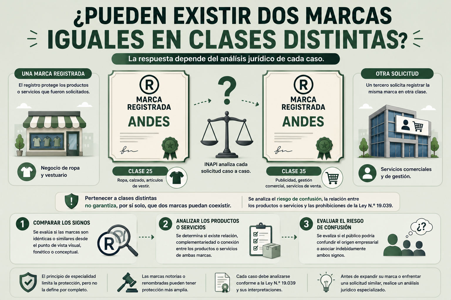 ¿Qué sucede si un tercero registra mi marca en una clase diferente?
