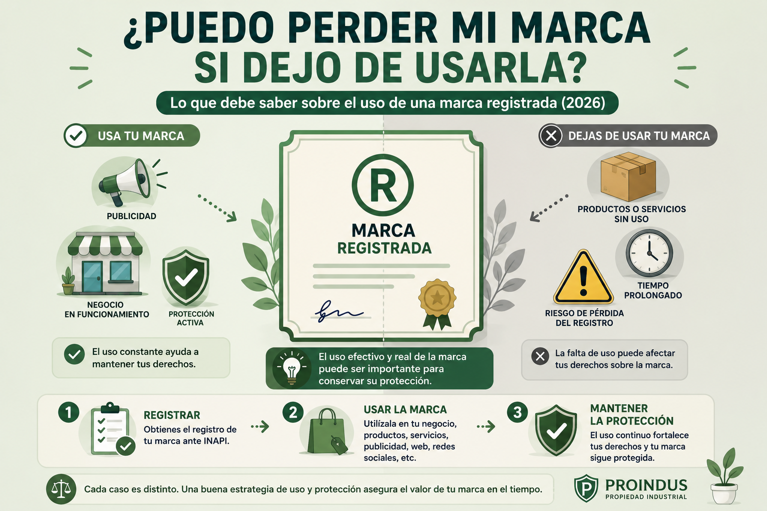 ¿Qué pasa si dejo de usar una marca registrada? ¿La puedo perder? (2026)