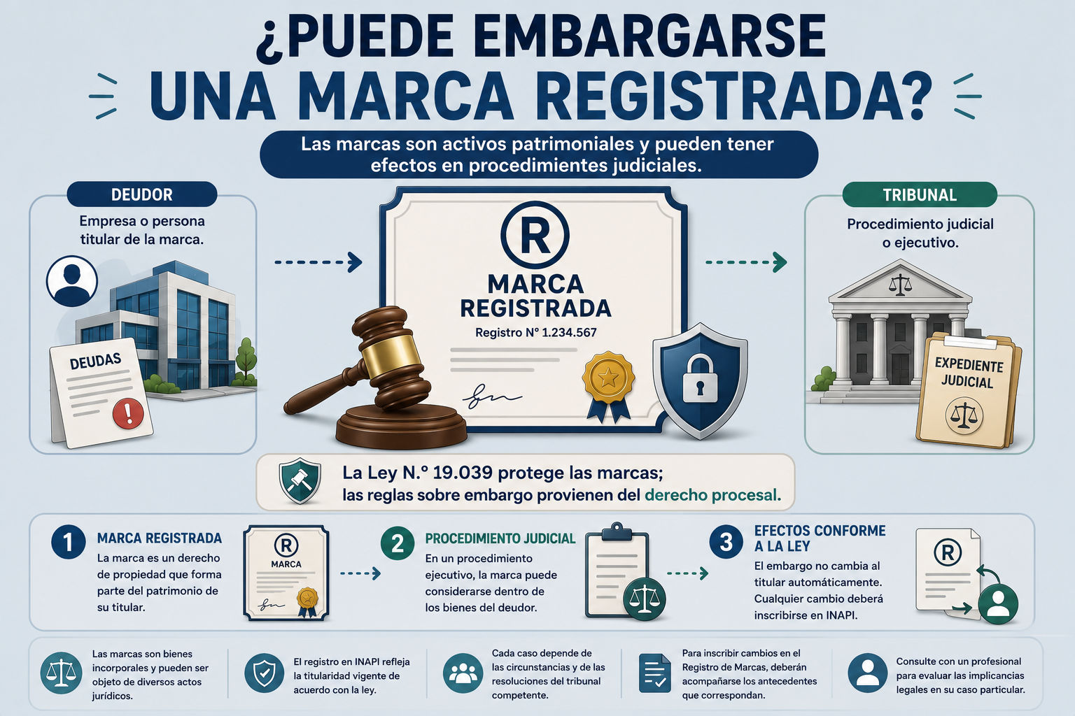 ¿Puede una marca registrada ser embargada en Chile?